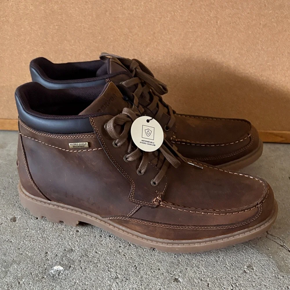 Rockport Brown Leather Chukka Moc Toe Boots